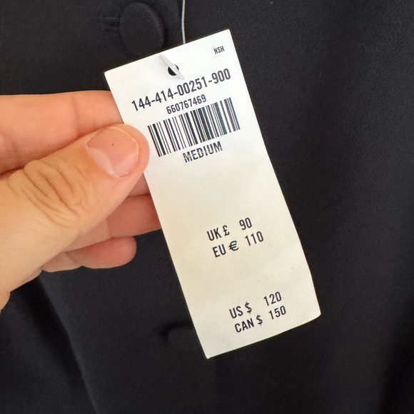 NWT Abercrombie & Fitch black collarless blazer size medium - Picture 3 of 8